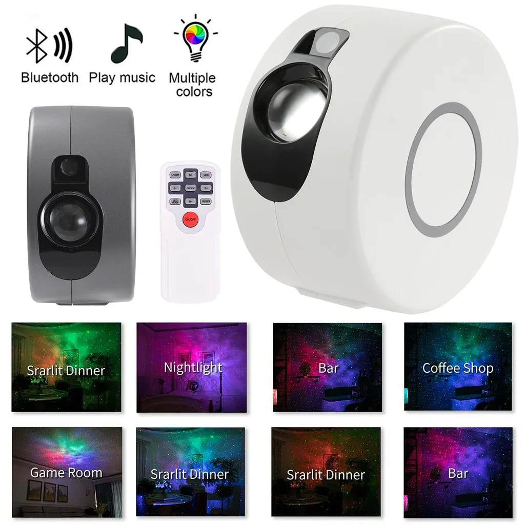 Colorful Projector Starry Sky Lamp Blueteeth Usb Voice Control Music Player Kid's Night Light Romantic Projector Lamp