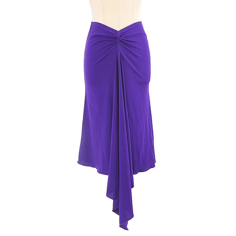 Purple Latina Dance Skirt For Women Rumba Costume Irregular Skirts Ballroom Practice Wear Tap Dance Wear Salsa Clothes  JL1995