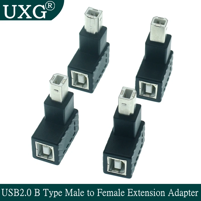 

Right Angled 90 Degree USB 2.0 B Type Male to Female Extension Adapter for Canon HP Epson Printer Scanner Hard Disk Box