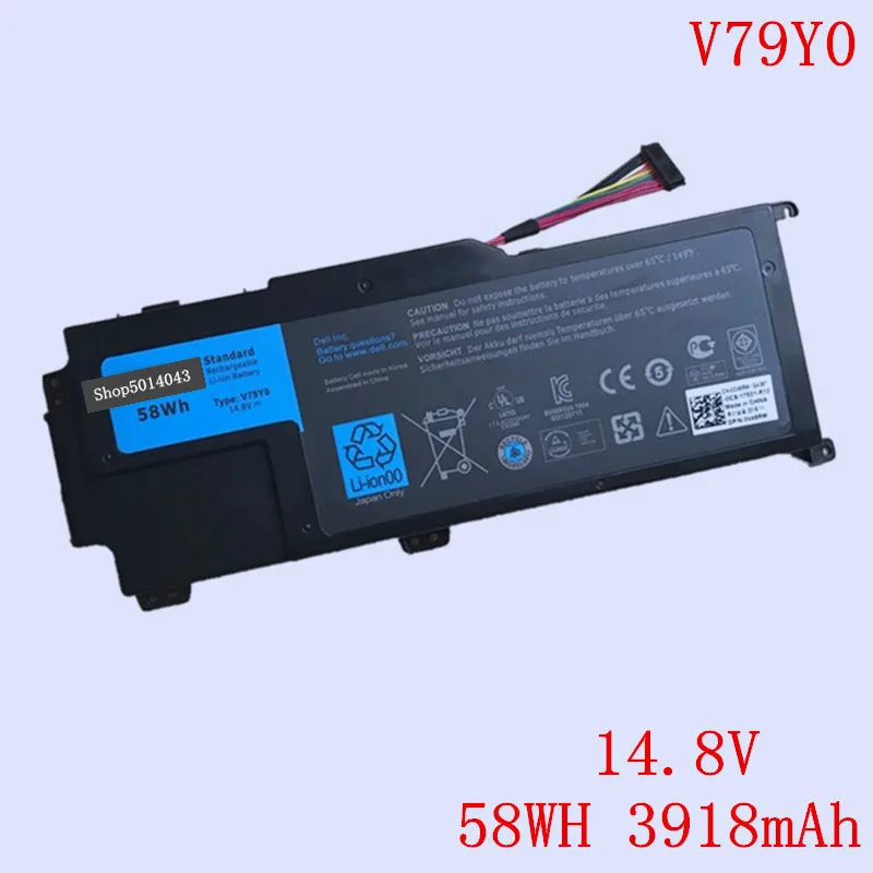 

New Original V79Y0 black Laptop Li-ion Battery for DELL XPS 14Z 15Z L511X P24G L412Z L412X series 14.8V 58WH 3918mAh