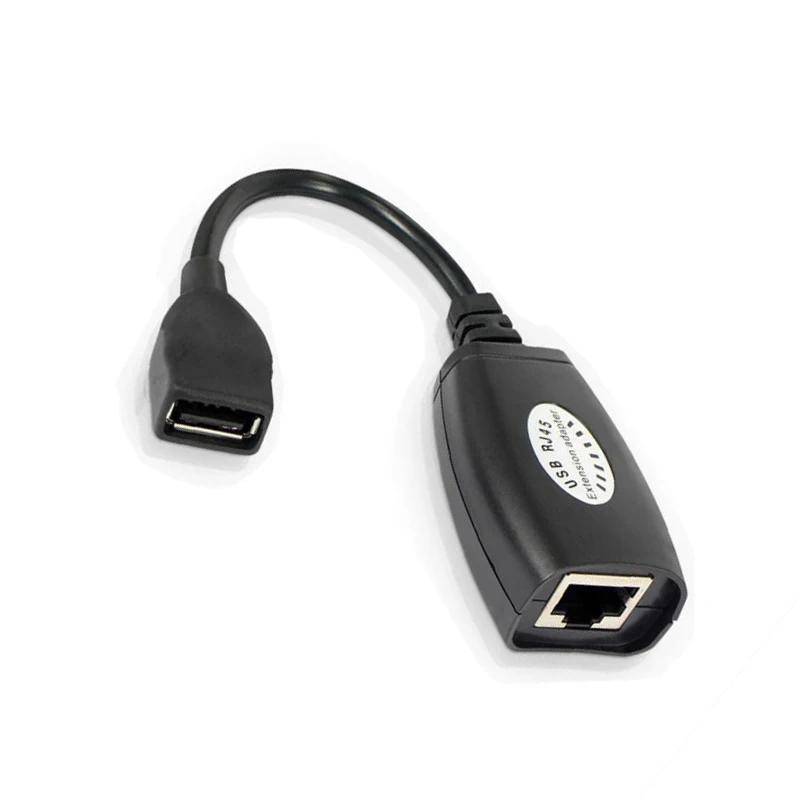 1 para USB do RJ45 LAN Ethernet przedłużacz Adapter do kabla 50M odległość Extender konwerter ponad Cat5E/6 przewód akcesoria komputerowe