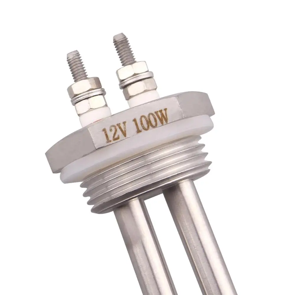 DERNORD elemento riscaldante ad acqua SUS304 DN25 12V 100W DC elemento riscaldante ad immersione con tubo riscaldante da 1 "BSP