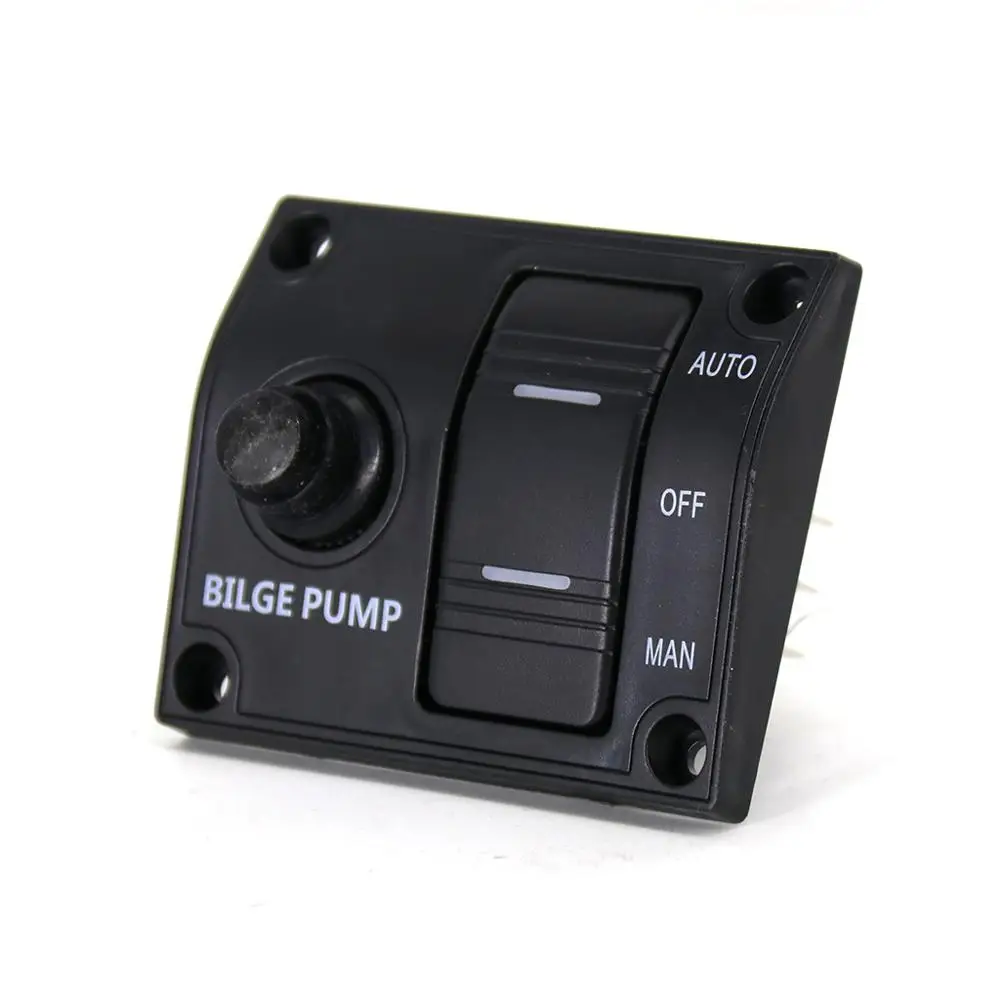 3 Way Bilge Pump Rocker Switch+Alarm Panel AUTO-OFF-MAN IP66 for Marine Boat 015-02