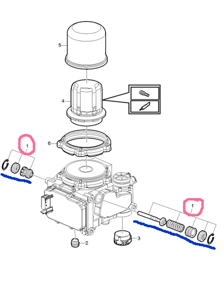 Um conjunto de kits de reparo 21583806 K 035697 K50 EKKB.63.26A para o secador de ar K do APU do caminhão de Volv FH FM 148329 K50 22358797