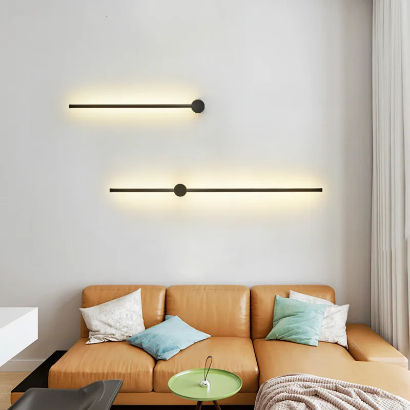 Bedside wall lamp Nordic minimalist creative bright linear LED strip simple living room sofa bedroom background wall lampLB12203