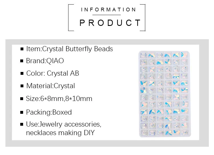 72/84PCS 6/8mm Kristall Schmetterling Perlen für Schmuck Machen AB Farbe Glas Anhänger Perlen Schmuck DIY Armbänder Halskette Ohrringe – Detail 6