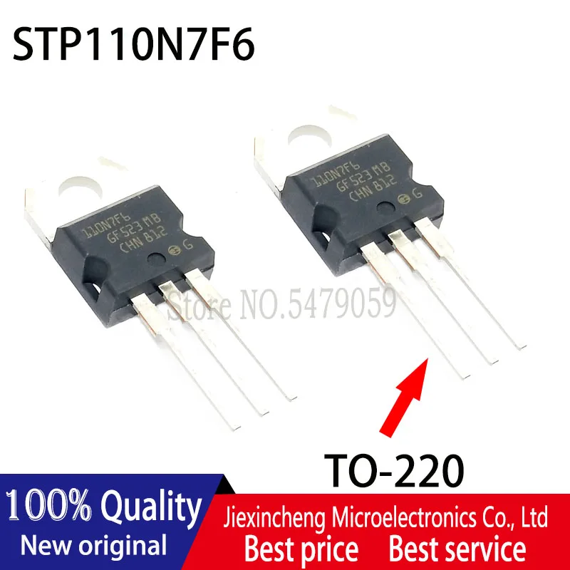 Transistor MOSFET TO220 d'origine, 110N7F6, STP110N7F6, 110A, 68V, neuf, 5 pièces