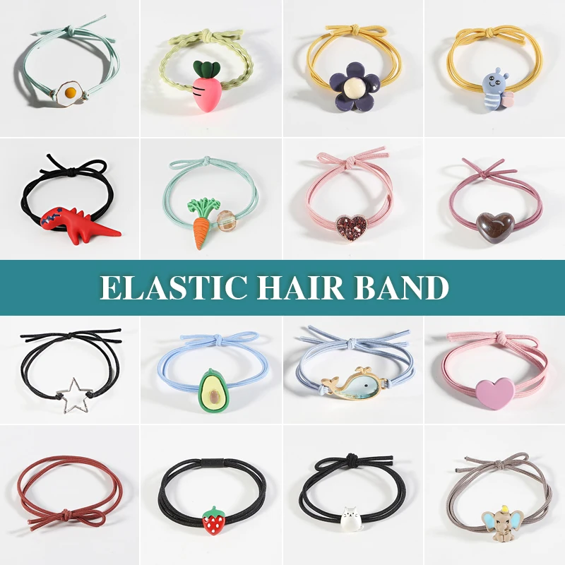

17 Styles Girls Candy Colors Nylon Rubber Bands Children Safe Elastic Hair Bands Ponytail Holder Kids Hair Braider Accessories
