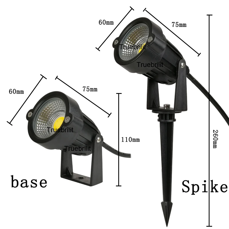 Lámpara COB para césped de jardín, 220V, 110V, 12V, luz LED para exteriores, 3W, 5W, foco impermeable para paisaje de camino