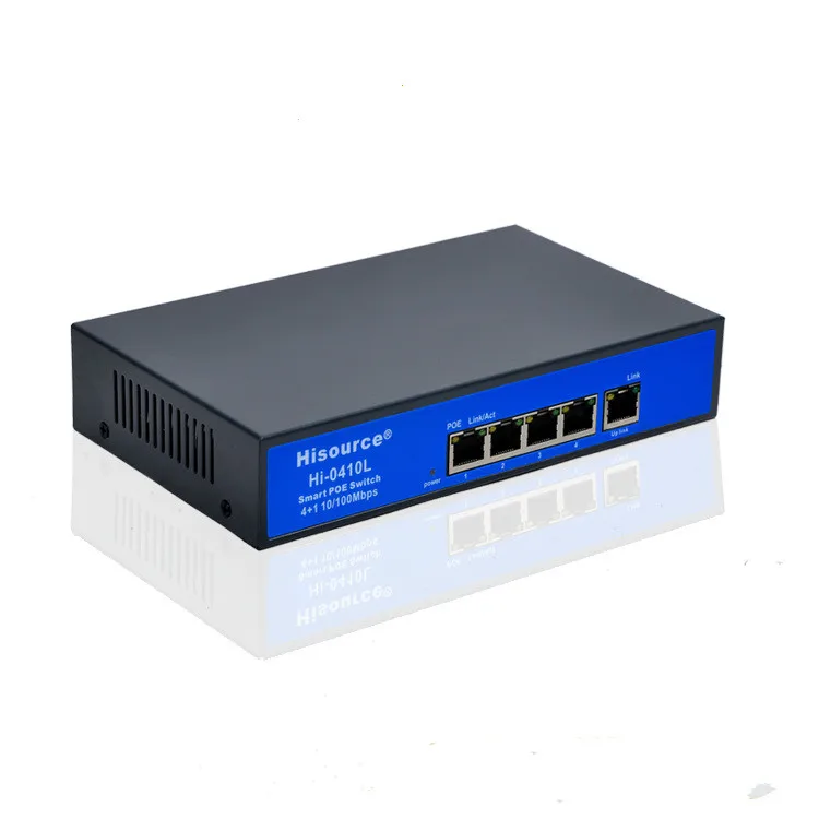 มาตรฐาน 5-Port POE Switch 4 พอร์ตแหล่งจ่ายไฟPOE Network Switch Poe Stackable 10/100Mbps ethernet