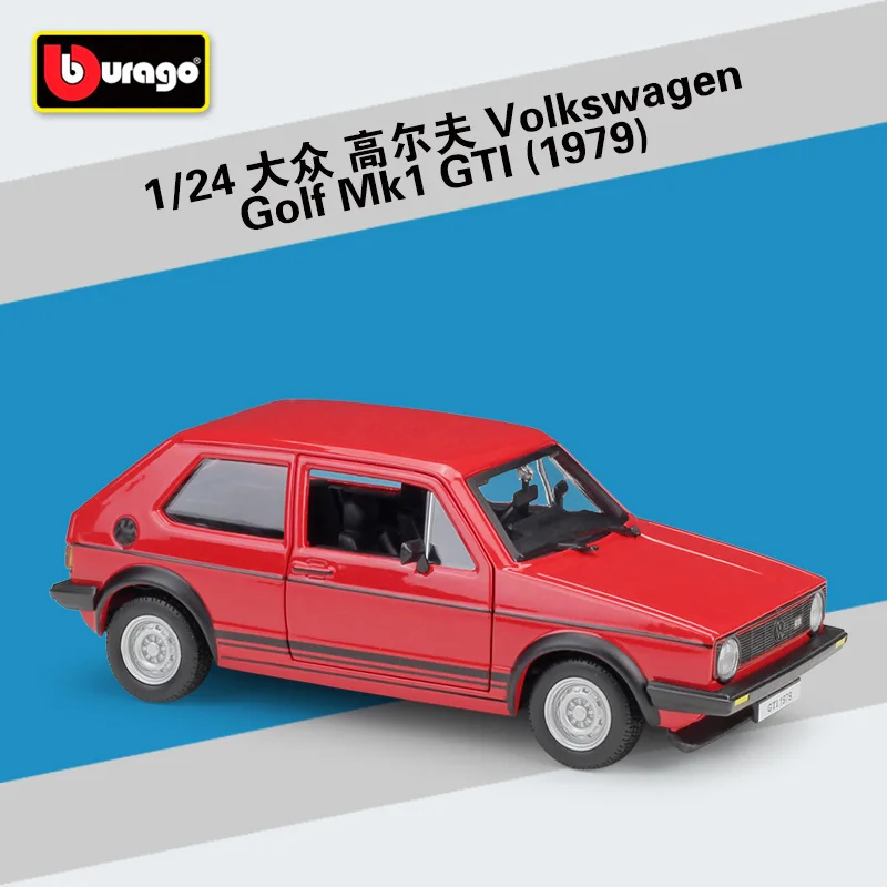 Bburago 1:24 rad Volkswagen Golf 1979 Golf Mk1 GTI Simulation Alloy Car Model Collect gifts toy