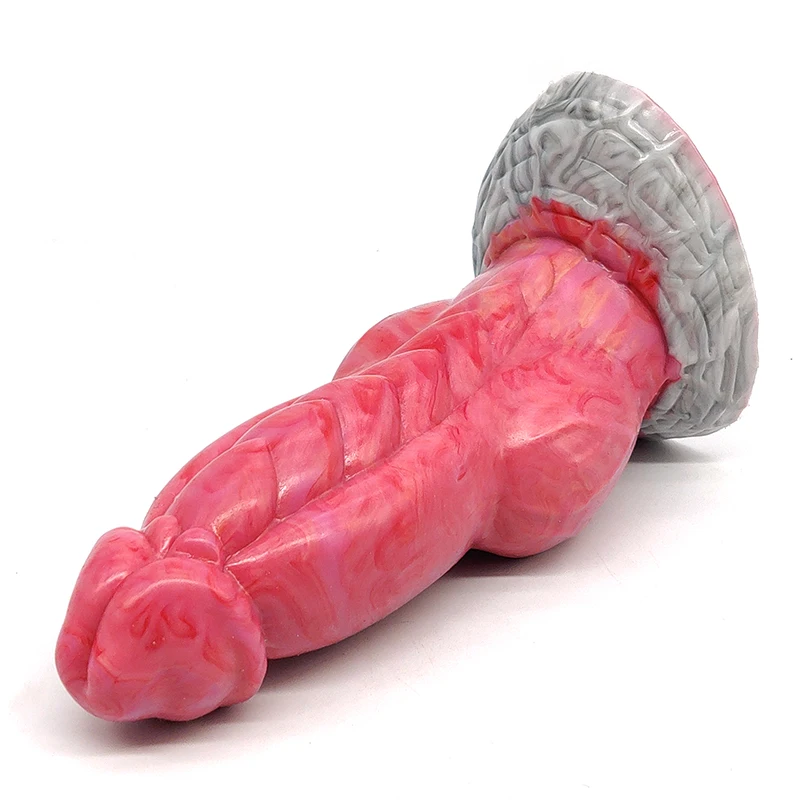 YOCY Huge Dragon Anal Toy For Male Masturbate Flat 7.5cm Dia Silicone Butt Plug With Suction Cup Gray Meat Color Fantasy Dildo