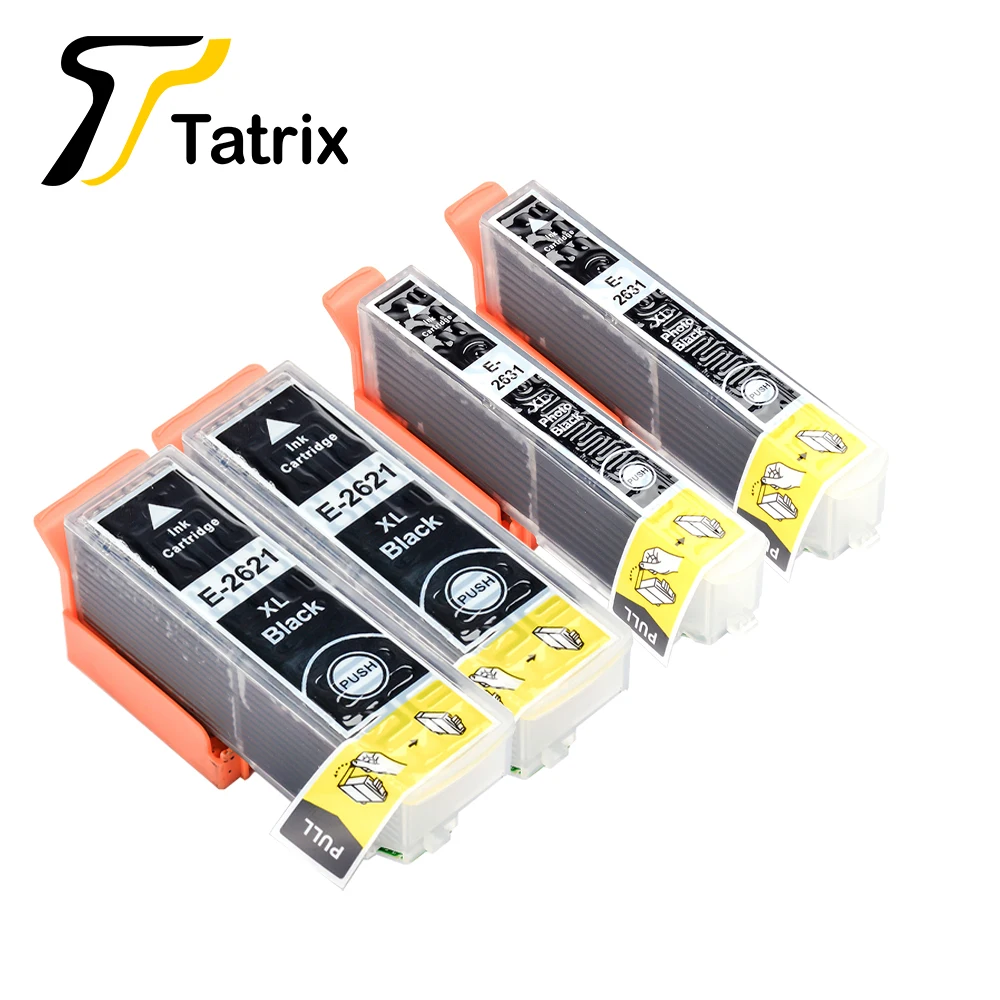 Tatrix Black Compatible Ink Cartridge 26XL T2621 T2631 For Epson XP-510 XP-605 XP-610 XP-615 XP-700 XP-710 XP-800 XP-810 printer