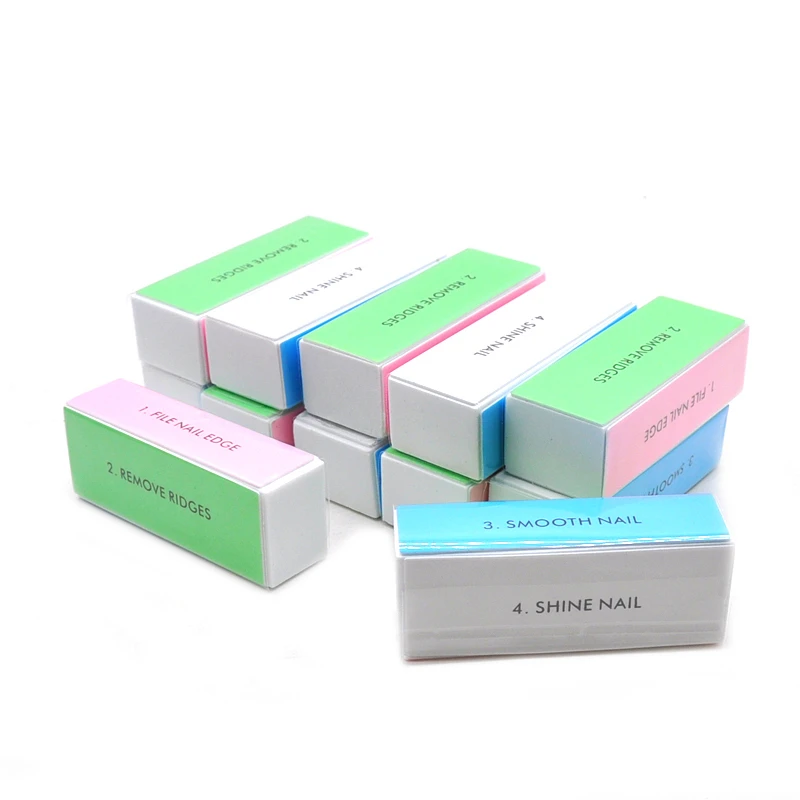 5 Pcs/Lot Nail Buffer Block Polish Sanding Nail File 4 Step Nail Art Tips Tool Colorful Sponge Files Buffering Tools Manicure