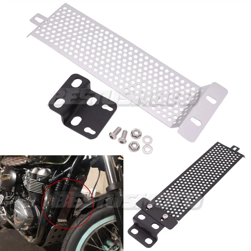 

Motorcycle Aluminium Engine Guard Oil Cooler Cover Cap Net For Triumph Bonneville T100 SE Thruxton Scrambler Steve Mcqueen