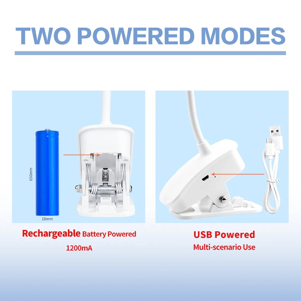 Table Lamp LED Book Lights Portable Touch Switch Desktop Read Table Light USB Rechargeable 18650 Battery 3 Colors Dimming Lampe