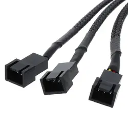 12V 30CM 3Pin Fan PWM 1 to 3 Way Power Supply Extension Cable Y Splitter Port Multiplier Computer Cooling 22AWG Wire