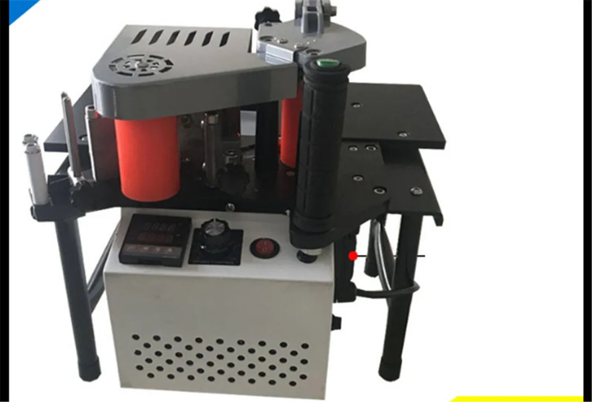 

Edge Banding Machine Portable Wood PVC Two-sided Gluing Edge Bander with Tray & Cut Adjustable Speed 110/200V 1200W 1000ml