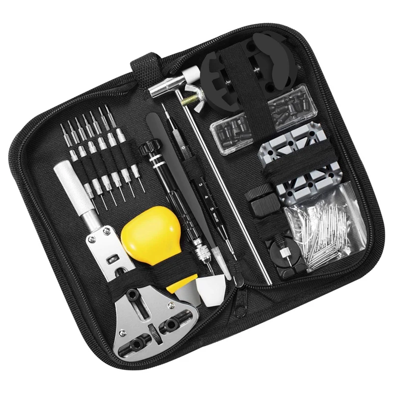 153 Pcs Watch Repair Kit Professional Spring Bar Tool Set,Watch Battery Replacement Tool Kit,Watch Band Link Pin Tool Set
