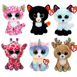 Ty Beanie Boos Big Eyes Heather Cat Dog Ladybug Octopus Plush Stuffed Animals Toy Collection Decoration Doll Gift For Kids 15CM