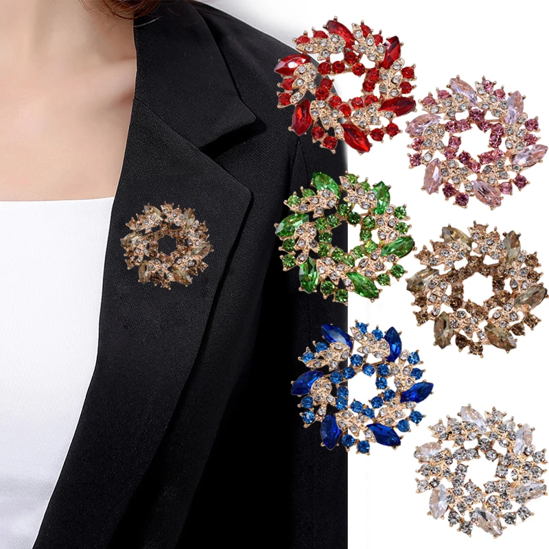 Big Flower Crystal Brooch For Women Fashion Brooch Pin Bouquet Rhinestone Brooches And Pins Scarf Clip Jewelry Accessories