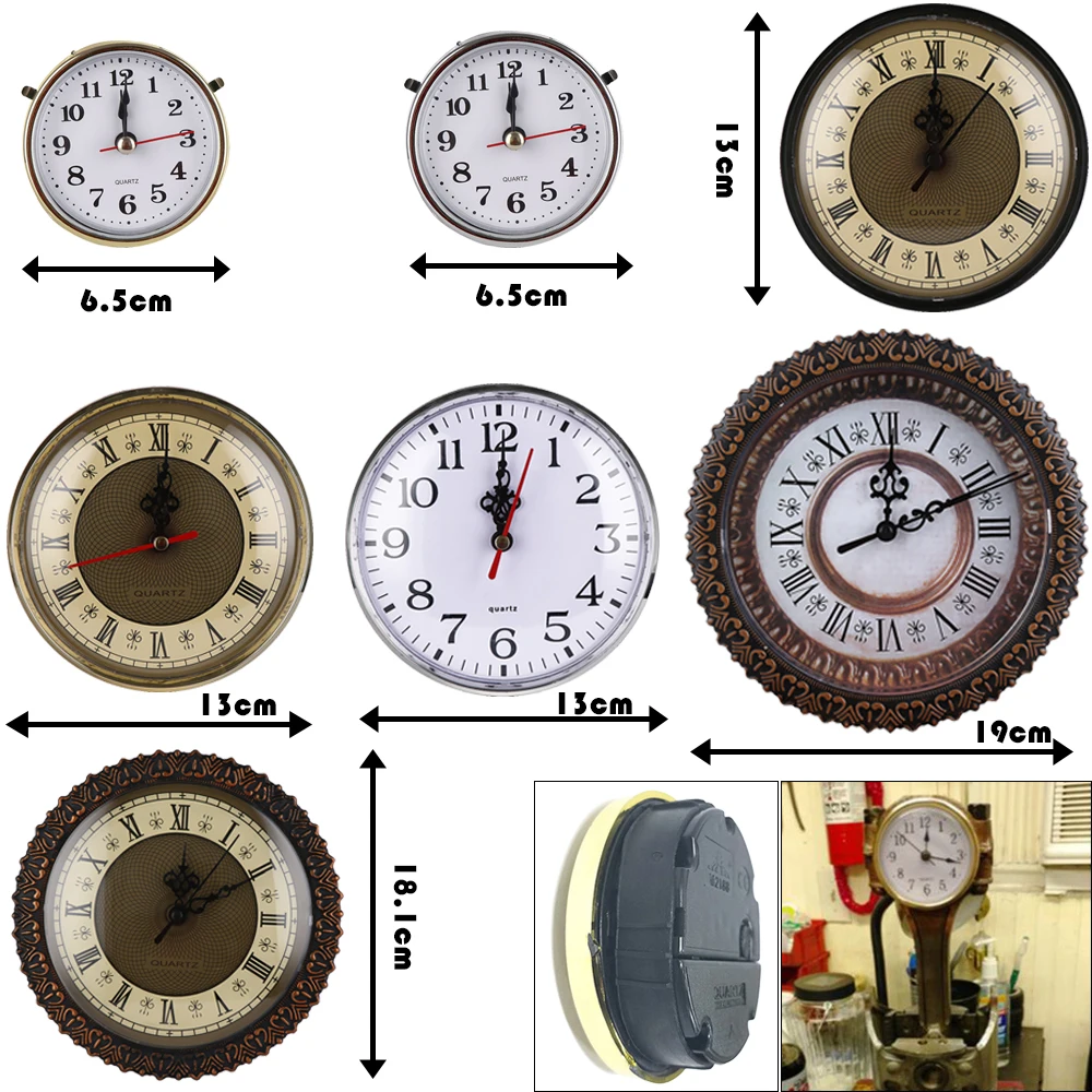 Insert de mouvement en chiffres romains, garniture dorée, horloge, mécanisme de mouvement à quartz, remplacement de réparation, muet classique,