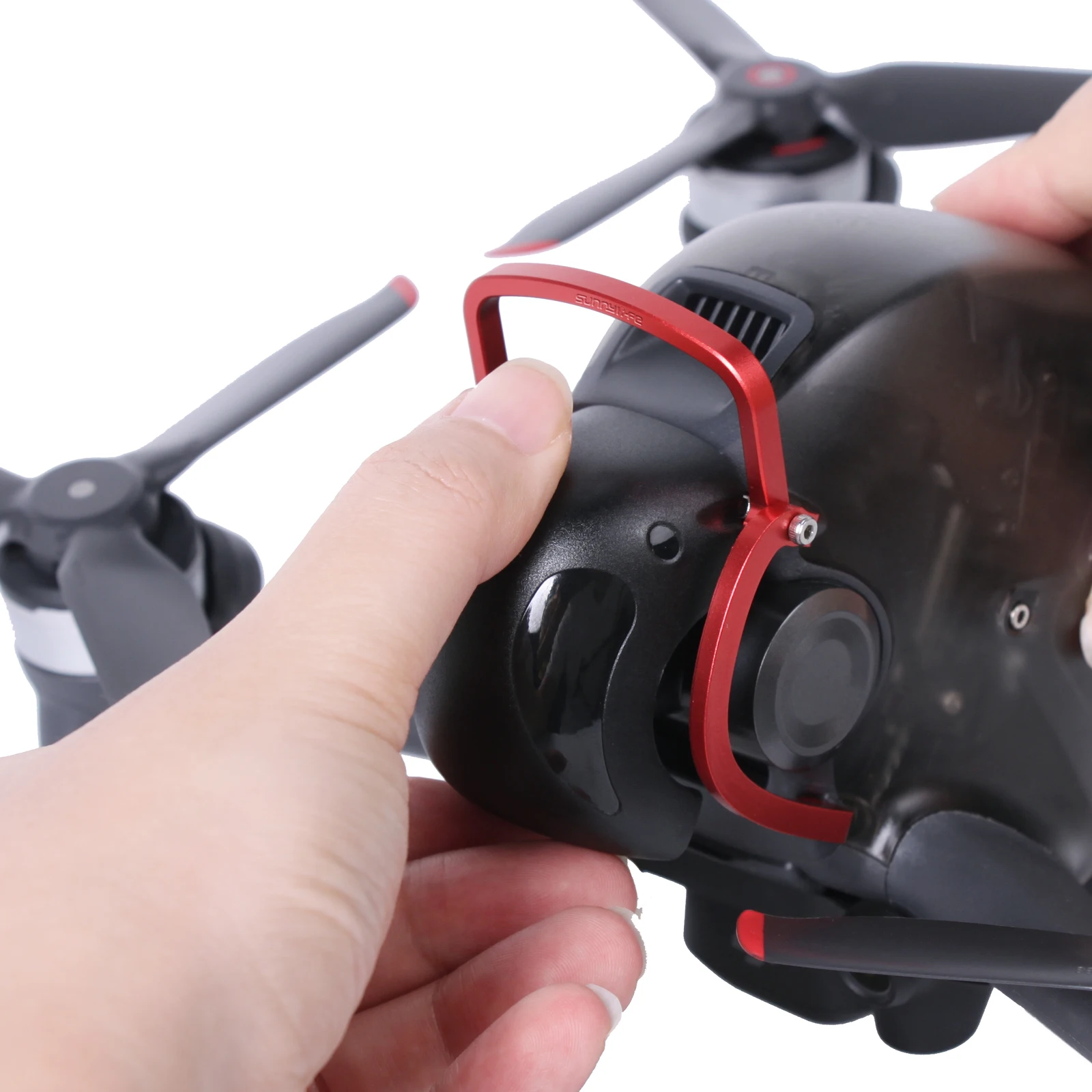 Desain Upgrade Bumper Pelindung Lensa 3 Sudut Anti-tabrakan Bar Pelindung Atas Paduan Aluminium Dapat Dilepas untuk DJI FPV Gimbal