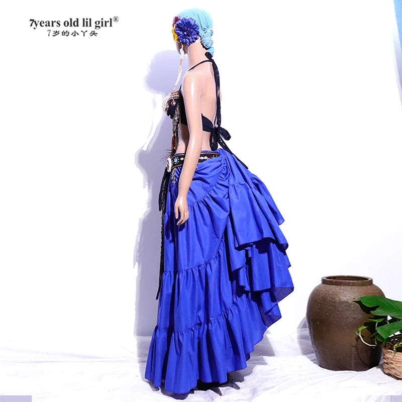 Dance Skirt 16 Meters Full Circle Cotton Spanish Flamenco Dress Gypsy Tribal Fusion Belly Dancel Ats CMM15