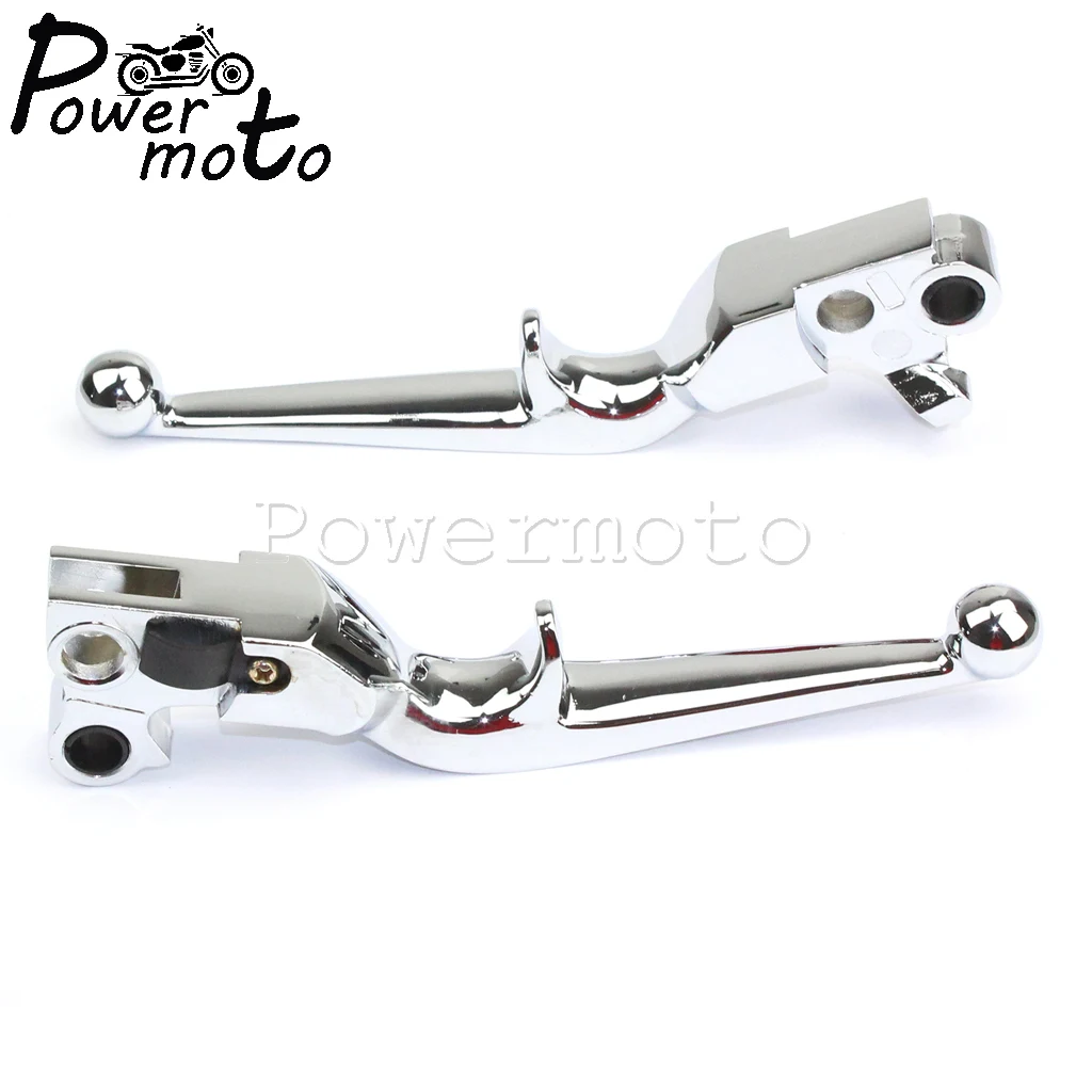 Chrome Motorcycle Aluminum Pump Handle Lever Brake Clutch For Harley Dyna Sportster XL883 XL1200 Softail Touring FLHR 1996-2010