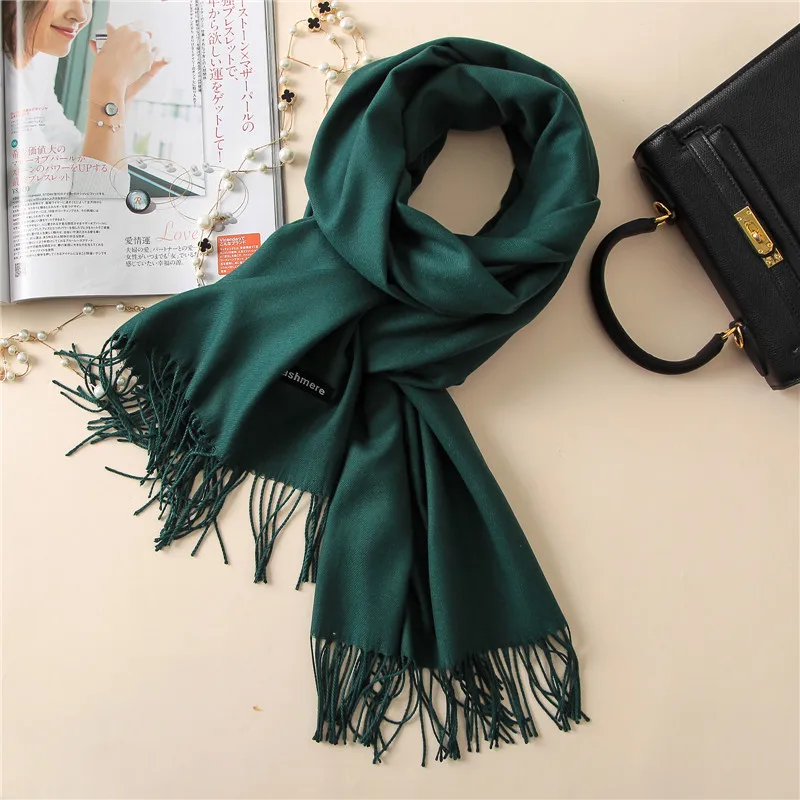 

New 2024 Cashmere Scarf Winter Women Pashmina Shawls Warm Blanket Wraps Female Foulard Bandana Brand Thick Print Scarves