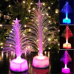 LED Colorful Fiber Optic Christmas Tree Colored Fiber Optic Slow Flash LED Mini Christmas Tree with Top Star Battery Powered