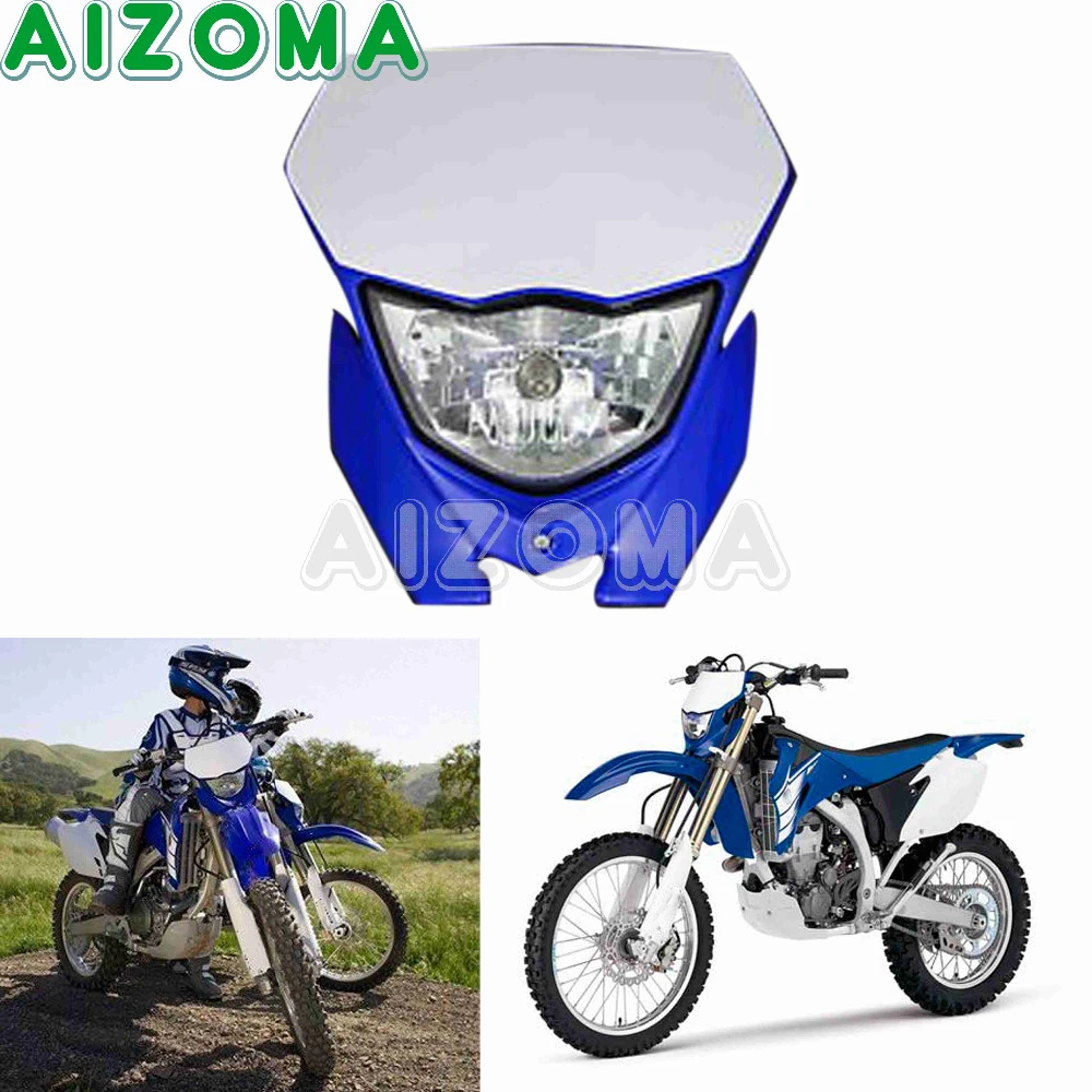 Enduro MX Supermoto 12v 35w Headlight Fairing Universal Head Light Headlamp Mask For Yamaha XT WRF YZF TTR 125/225/250/450/500