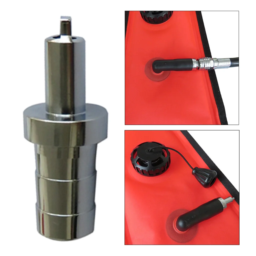 Boya de marcador de superficie de buceo, boquilla de inflado SMB, adaptador de conector de manguera BCD, Universal