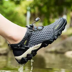 Plus Size Outdoor Non Slip Męskie buty do biegania Męskie buty sportowe Letnie męskie trampki Męskie sportowe szare Aqua Aquatic Beach GME-1959