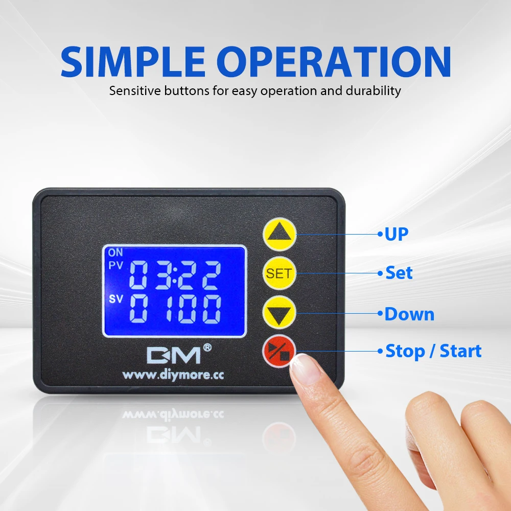 AC 220V 12V 24V 1.37\'\' LCD Display Digital Time Delay Relay Cycle Timer Control Switch Adjustable Timing Relay Time Delay Switch