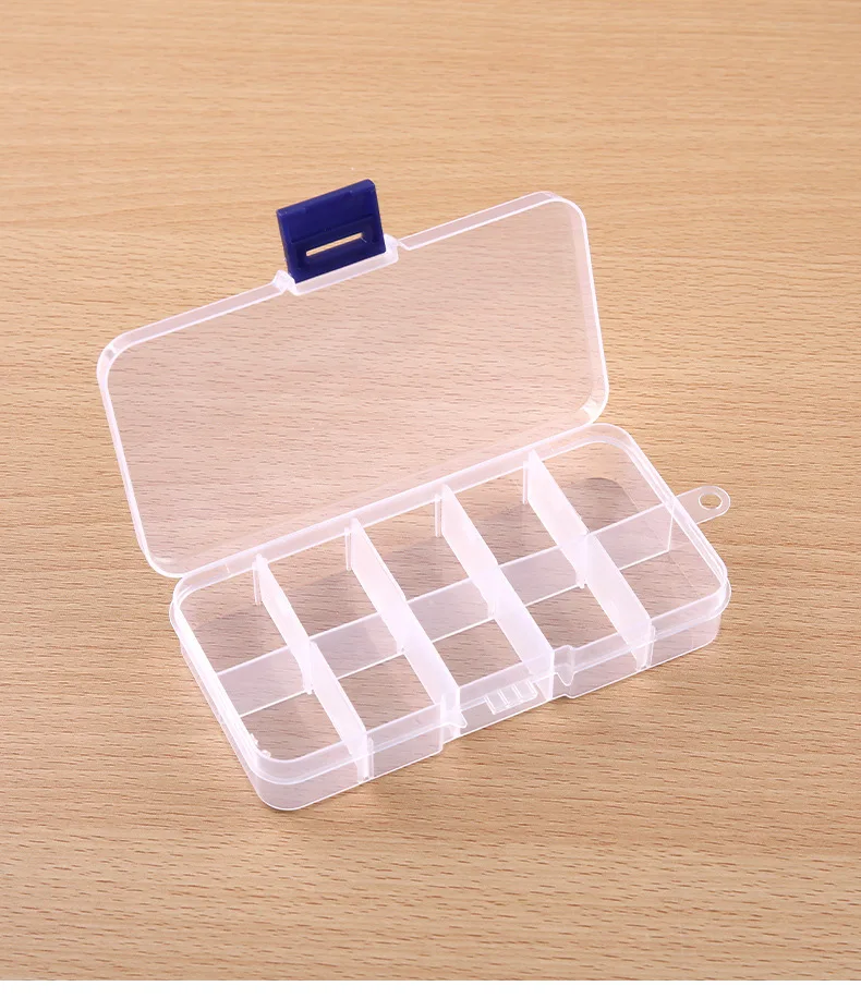 10 Grid Clear Plastic Box For Trifles Parts Tools Storage Box Jewelry Display Box Screw Case Beads Container for Earrings Rings