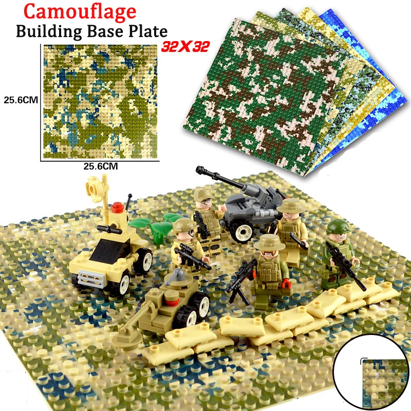 Classic Base Plates City Camouflage Plate Baseplates Building Blocks Construction Toys 32*32 Dots Bricks Compatible All Brands