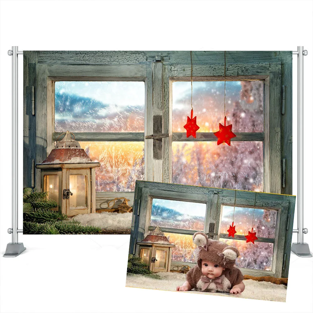 Christmas Family Party Backdrops Winter Snow Tree Santa Wood Floor Kid Backgrounds Fireplace Gift Photocall For Photo Studio