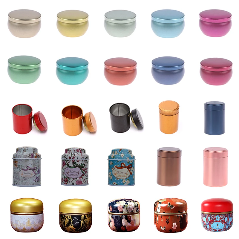 Travel Tea Caddy Teaware Candle Cans Storage Tea Jar Tea Organizer Container Flower Tea Box Coffee Powder Cans