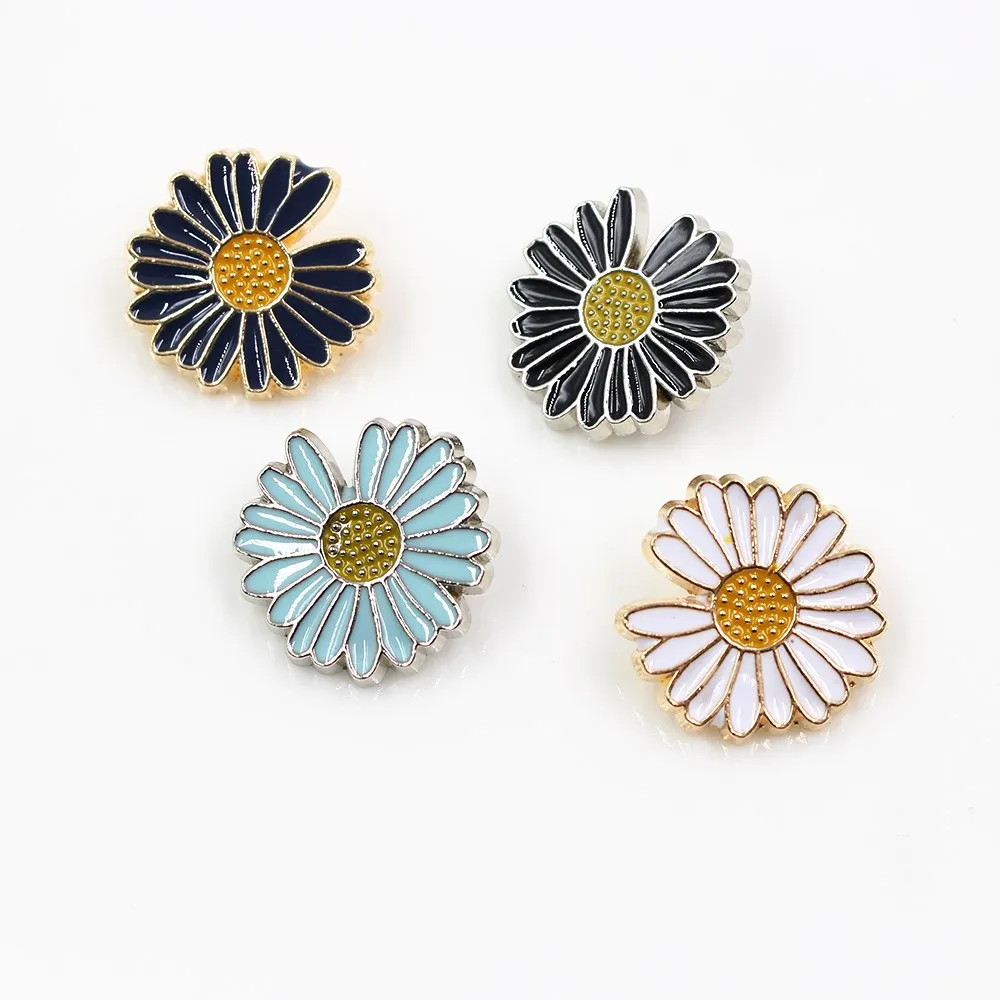 10pcs/lot Sunflower small daisy-shaped buttons Gold for clothing sweater coat decoration shirt buttons accessories DIY JS-0270