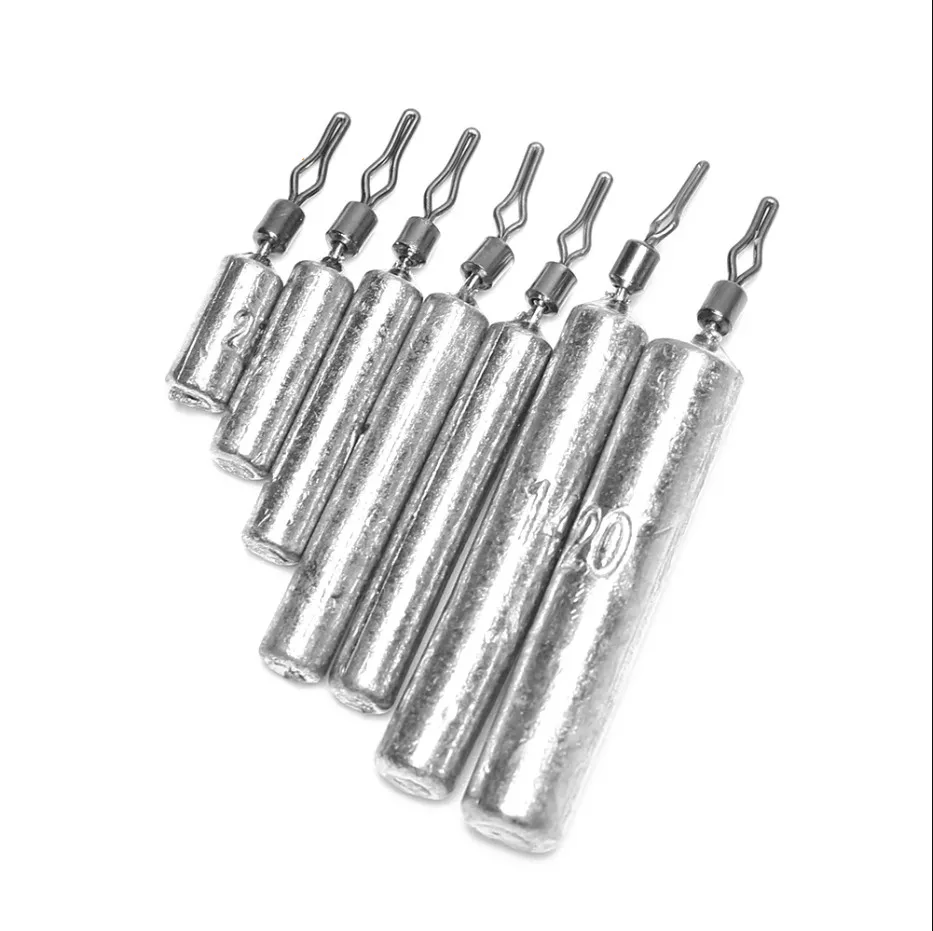 5Pcs/Lot Pour Fishing Lead Sinker 3.5/5/7/10/12/15/18g Cylindrical Carp FIishing Bait Sinker Fishing Tackle Accessories For Fish