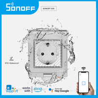 SONOFF S55 Wifi Smart Power Socket Waterproof IP55 AU/EU/UK/US/ZA Plugs APP/Vocie Remote Control Works with Google Home, Alexa