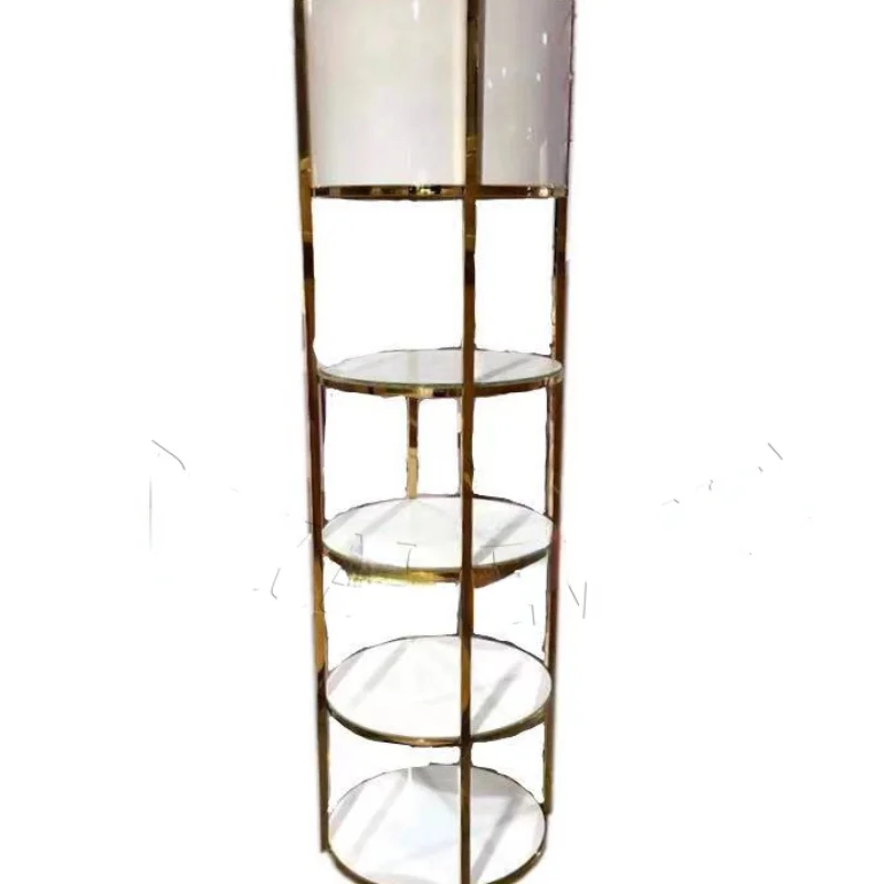 

Elegant Gold Frame Stainless Steel Party Supplies Bar Rack Wine Shelf For Sale