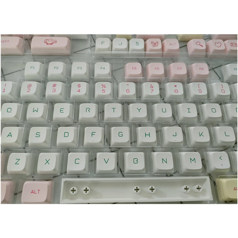 Macaron Ethermal Dye ระเหิดแบบอักษร PBT สำหรับคีย์บอร์ด USB 146 Keycaps