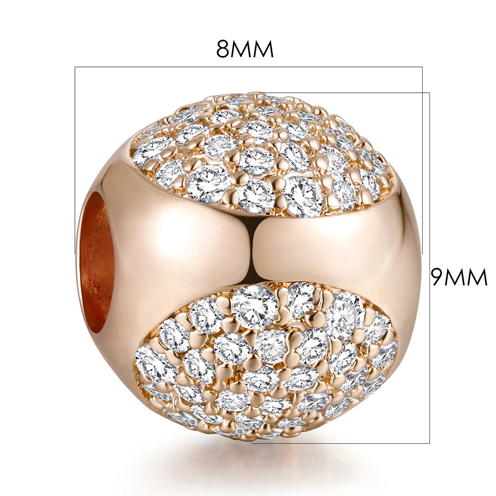 Rose Gold Collection Dazzling Droplet Bead Fashion Beads For Jewelry Making Fits Original Silver Bracelets For Woman DIY