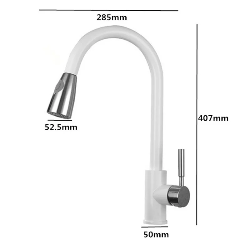 Pull Out Kitchen Faucet SDSN White Pull Down Kitchen Sink Faucet Smart Touch Control Kitchen Faucets Sensor White Kitchen Tap