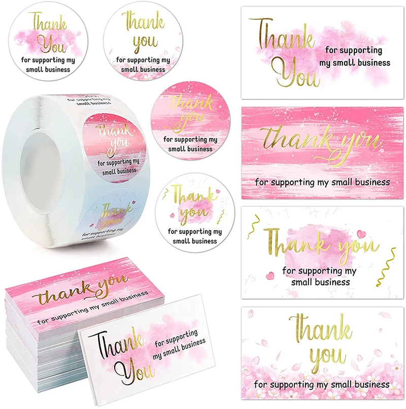 30-500pcs Thank You for Your Order Business Cards Shopping Purchase Thanks Greeting Cards Appreciation Card for Small Business