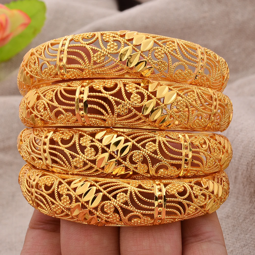 

Dubai Fashion Pattern Gold Color Bangles Cuff Bracelet African Bridal wedding Gifts Party For Women Bracelet jewelry