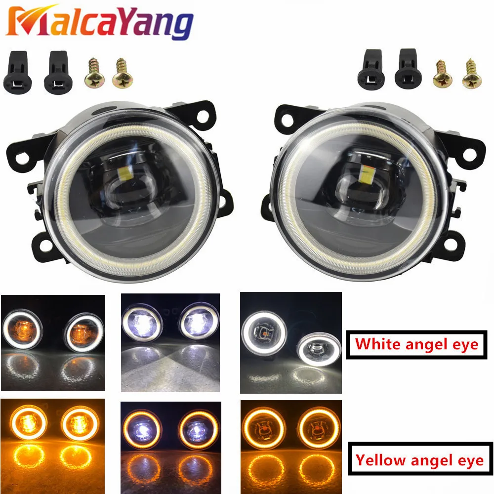 2x (Left+Right) Angel Eye Fog Lamps LED Lights white For Renault SCENIC 2 2003-2015 For Koleos HY Closed Off-Road Vehicle 08-15