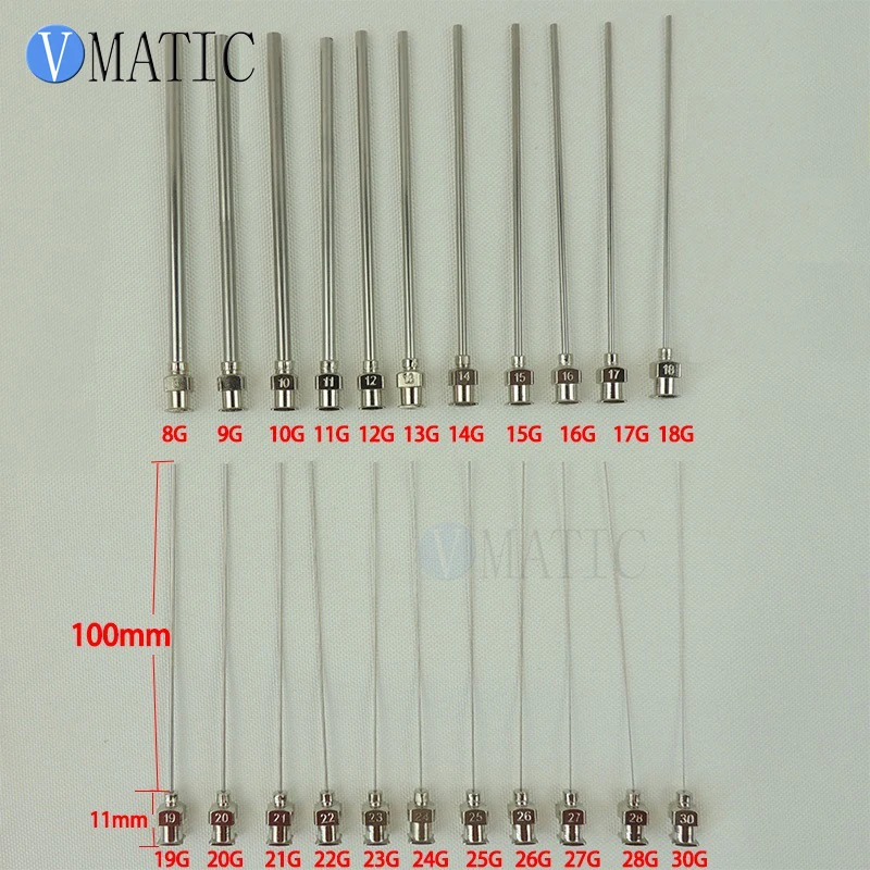 

Free Shipping 10Pcs 10G-30G Tube Length 10cm Ce Approved Dispensing Metal Stainless Steel Needle Tips 100mm